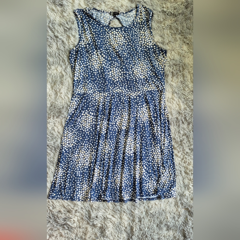 Blue and White Polka Dot Dress